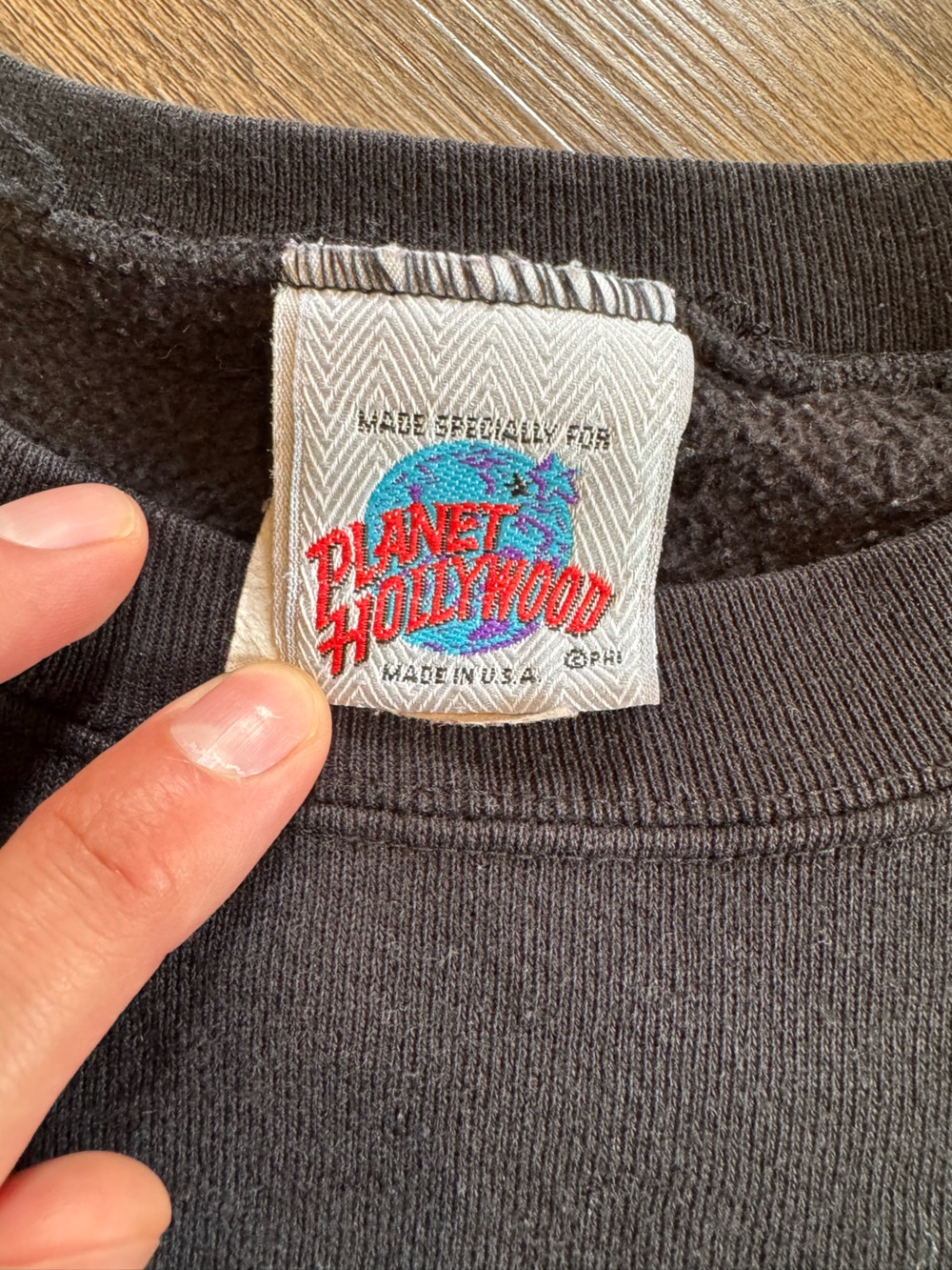 Vtg Planet Hollywood Sweatshirt Crewneck Logo Mens XL Black Las Vegas USA - Picture 3 of 8